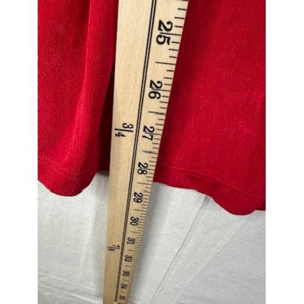Chico's Cold Shoulder Top 3/4 Sleeve Red Blouse Casual Elegant Size 1 (US 8/10) - Picture 5 of 6
